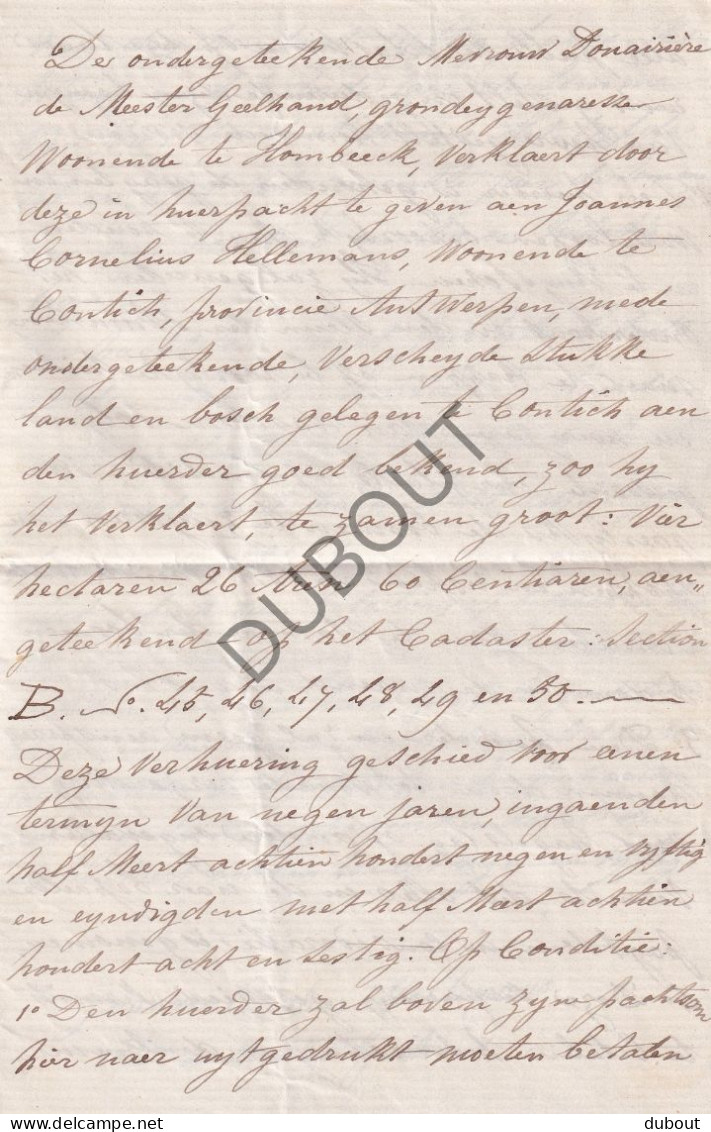 Hombeek/Kontich - Brief Weduwe De Meester-Geelhand 1859 (V3024) - Manuscrits