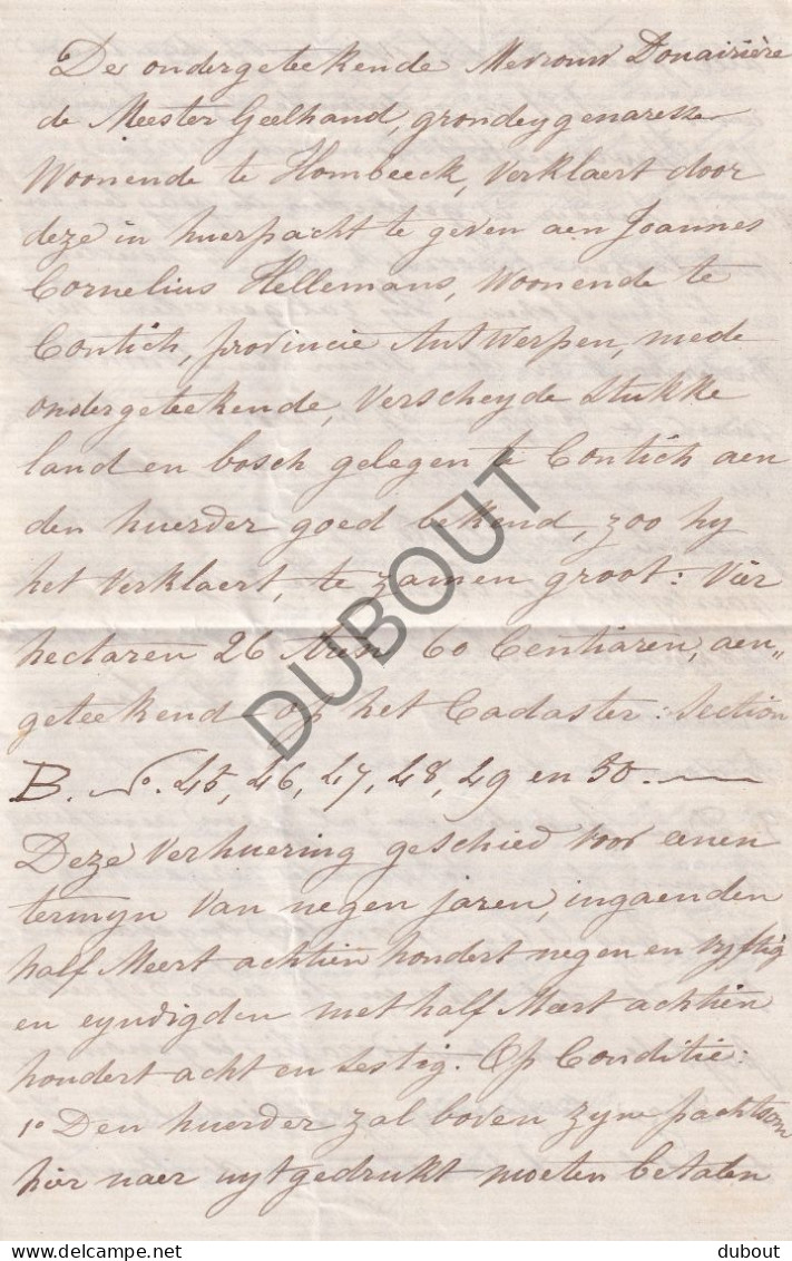 Hombeek/Kontich - Brief Weduwe De Meester-Geelhand 1859 (V3024) - Manuscripts