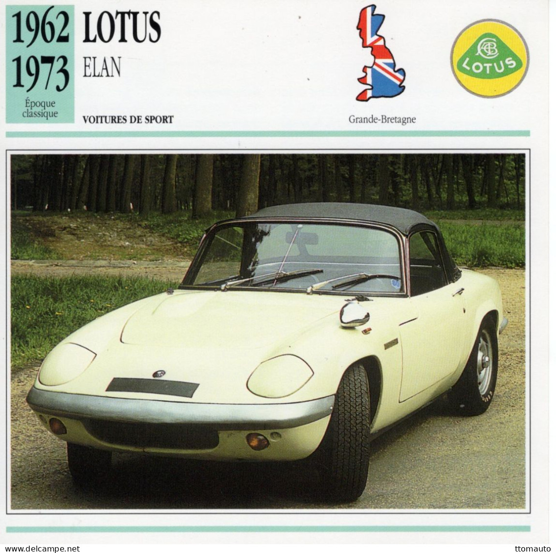 Lotus Elan -  1963 - Voiture De Sport -  Fiche Technique Automobile (GB) - Autos
