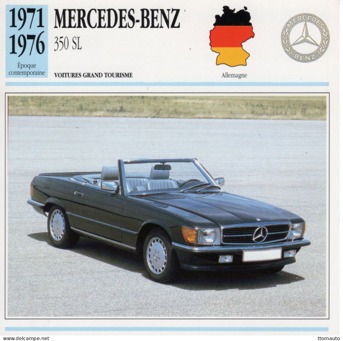 Mercedes-Benz 350 SL-  1972 - Voiture Grand Tourisme -  Fiche Technique Automobile (D) - Cars