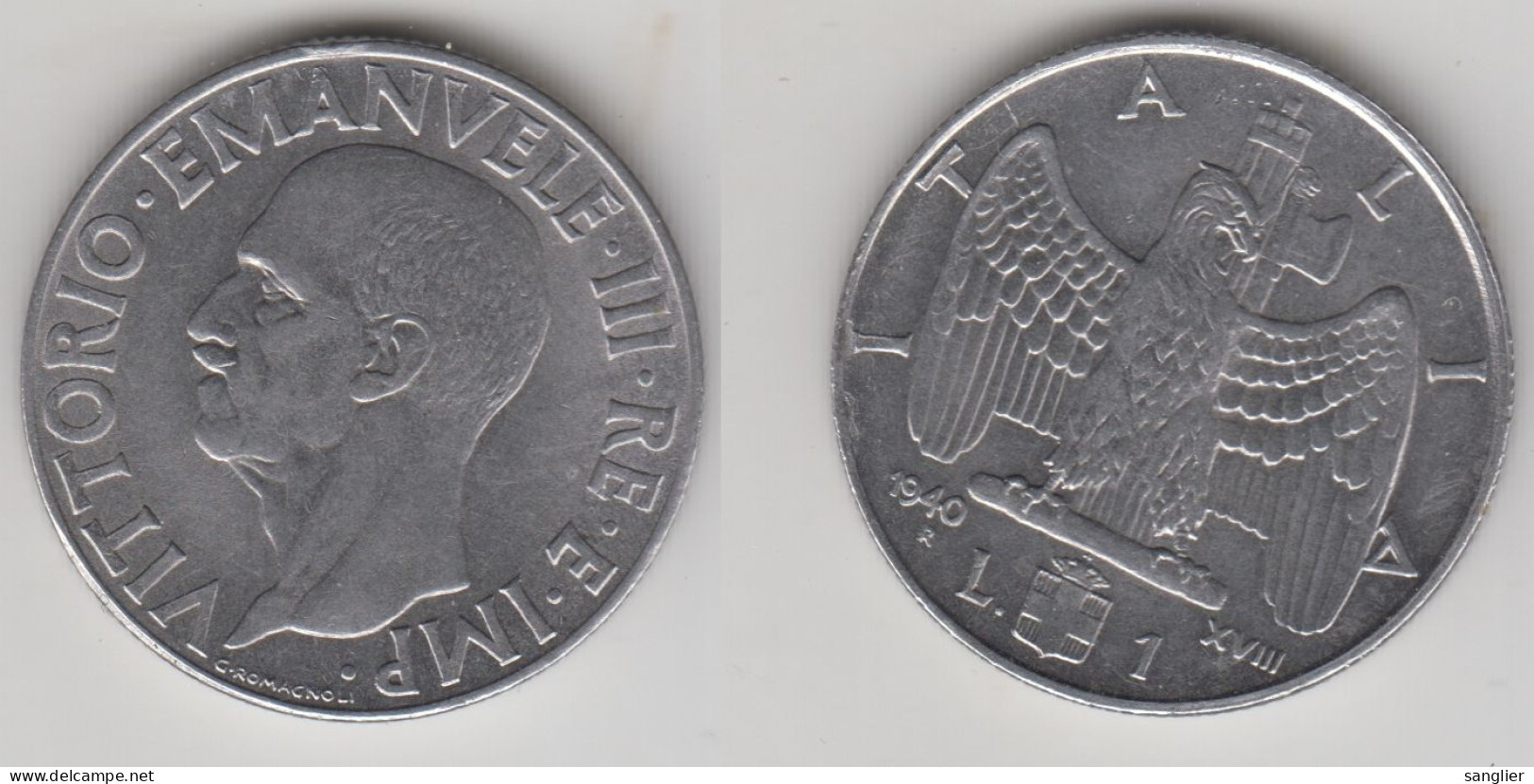 ITALIE - 1  LIRE 1940 R -- XVIII - 1900-1946 : Victor Emmanuel III & Umberto II