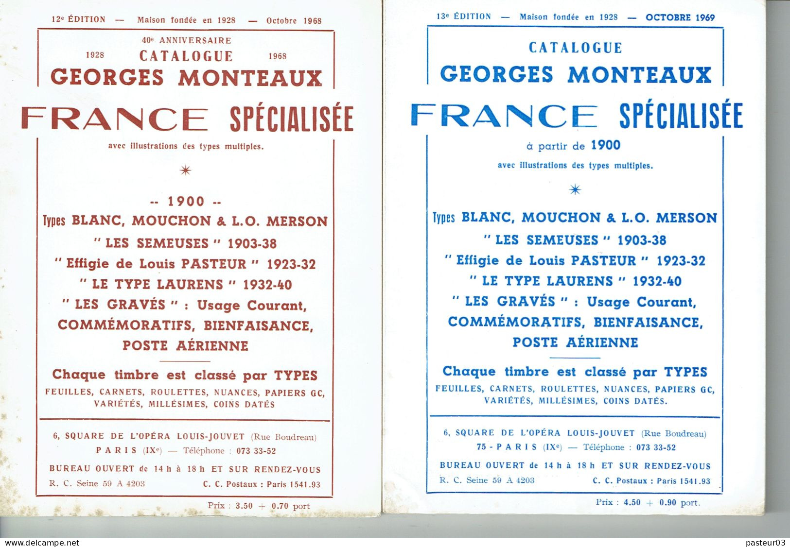 Catalogue Georges MONTEAUX Quantité 8 Voir Scans - Francia