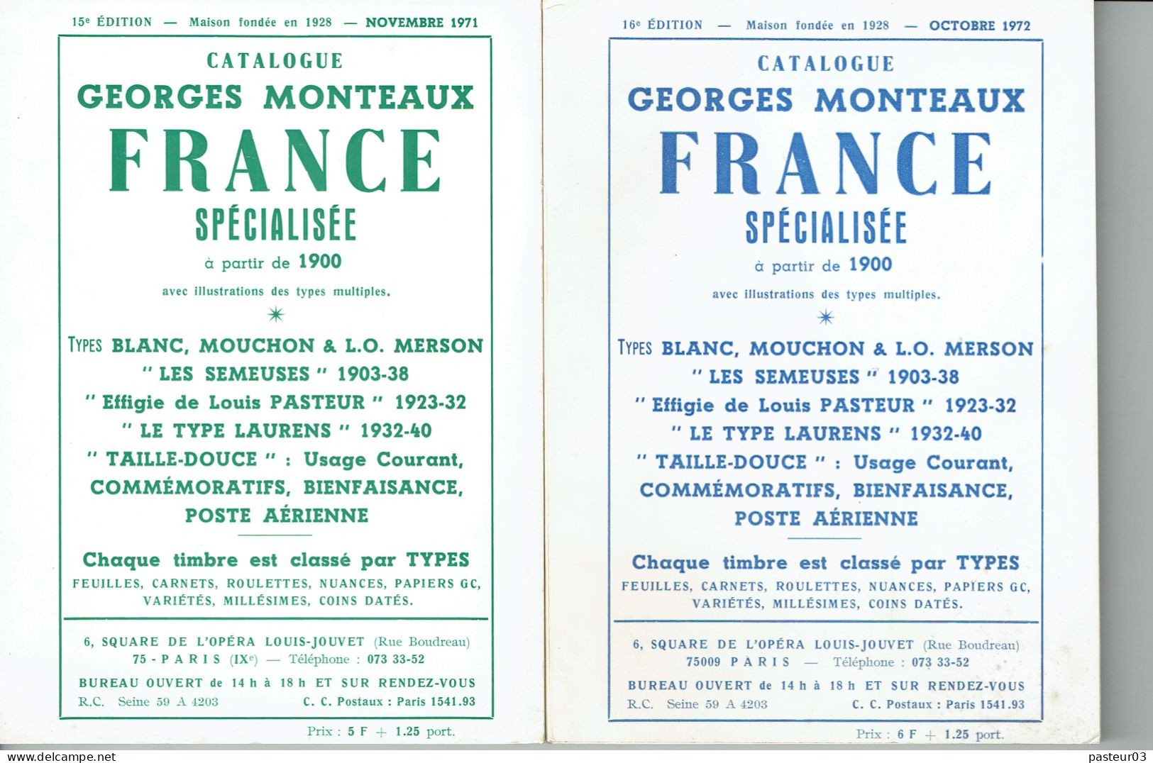 Catalogue Georges MONTEAUX Quantité 8 Voir Scans - Frankrijk