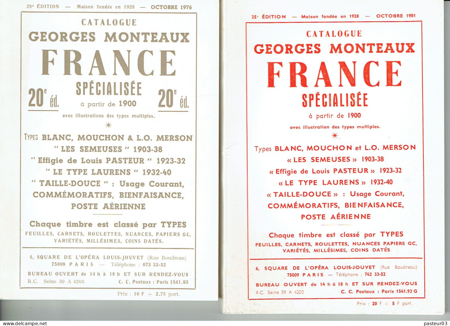 Catalogue Georges MONTEAUX Quantité 8 Voir Scans - Francia