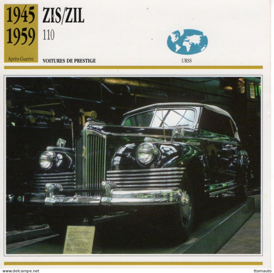 Zis/Zil 110   -  1952  - Voiture De Prestige -  Fiche Technique Automobile (URSS) - Autos