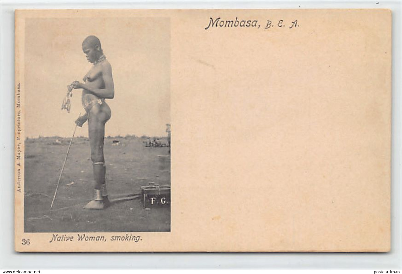 Kenya - MOMBASA - Native Woman Smoking - Ed. Anderson & Mayer 36 - Kenia