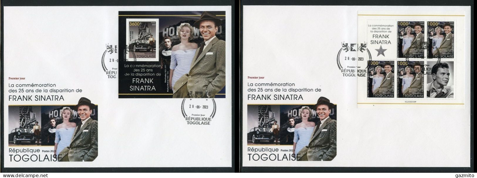 Togo 2023, Cinema, Sinatra, Monroe, 4val In BF +2BF In 2FDC - Cinema