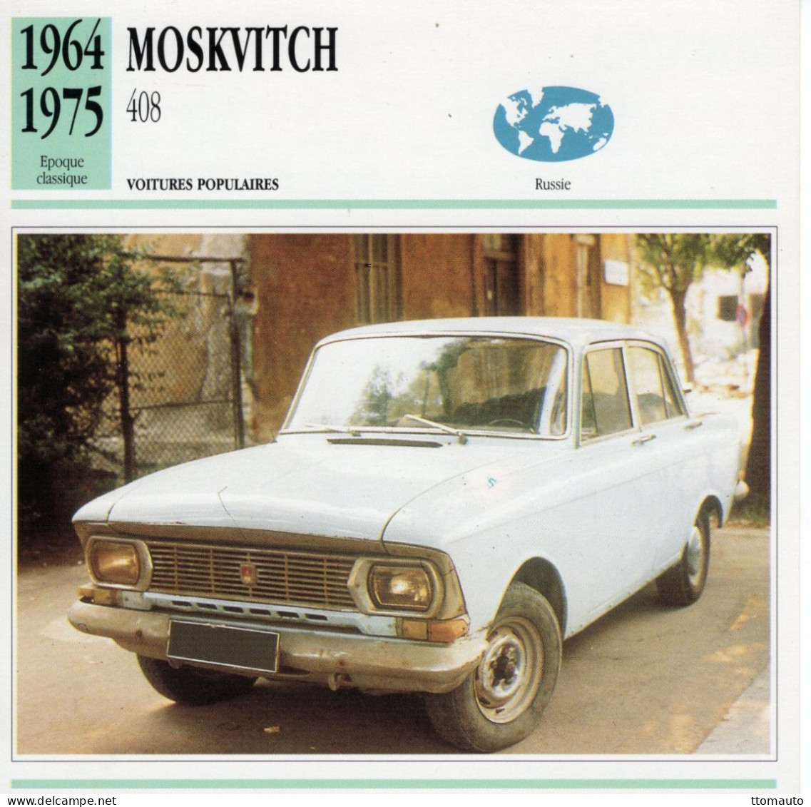 Moskvitch 408  -  1966  - Voiture Populaire -  Fiche Technique Automobile (URSS) - Coches