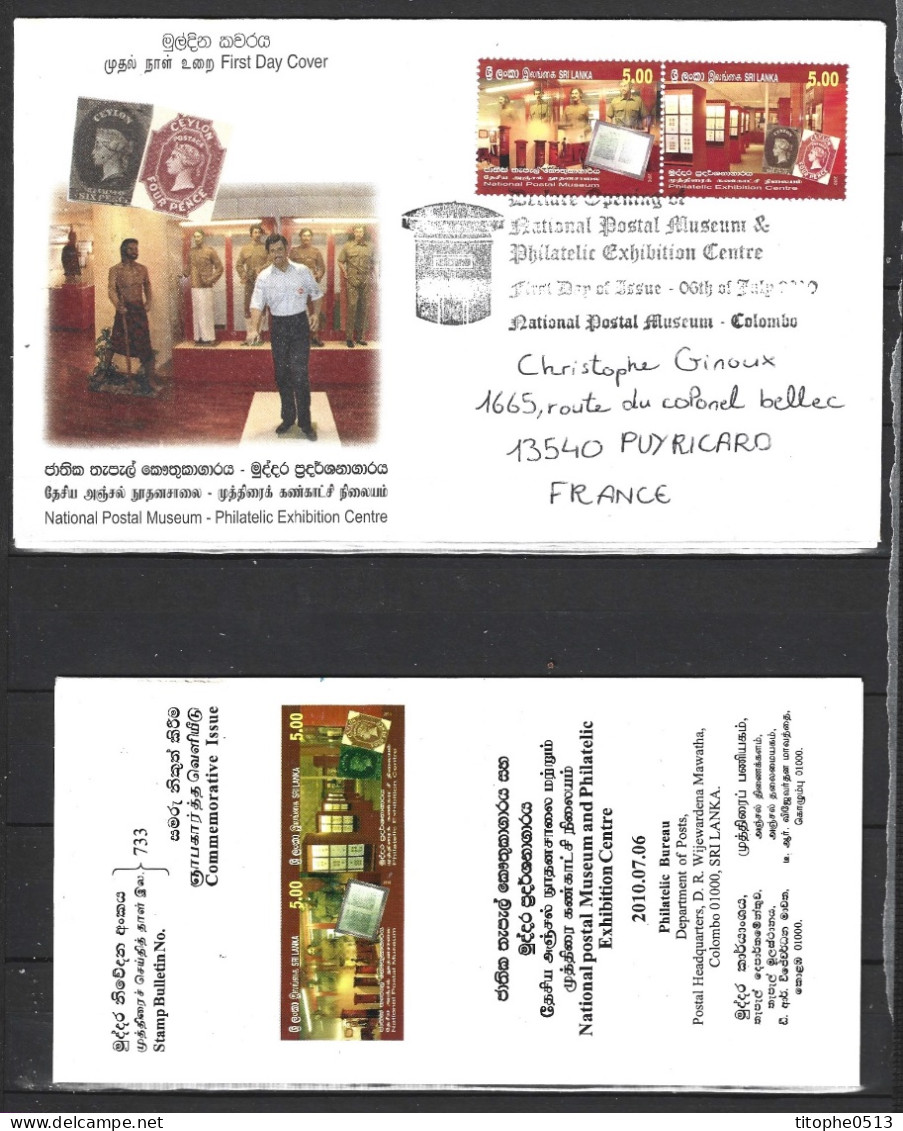 SRI LANKA. N°1739-40 De 2010 Sur Enveloppe 1er Jour. Musée Postal National. - Post