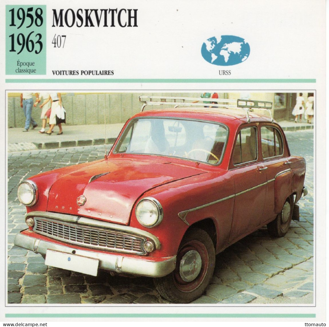 Moskvitch 407  -  1960  - Voiture Populaire -  Fiche Technique Automobile (URSS) - Autos