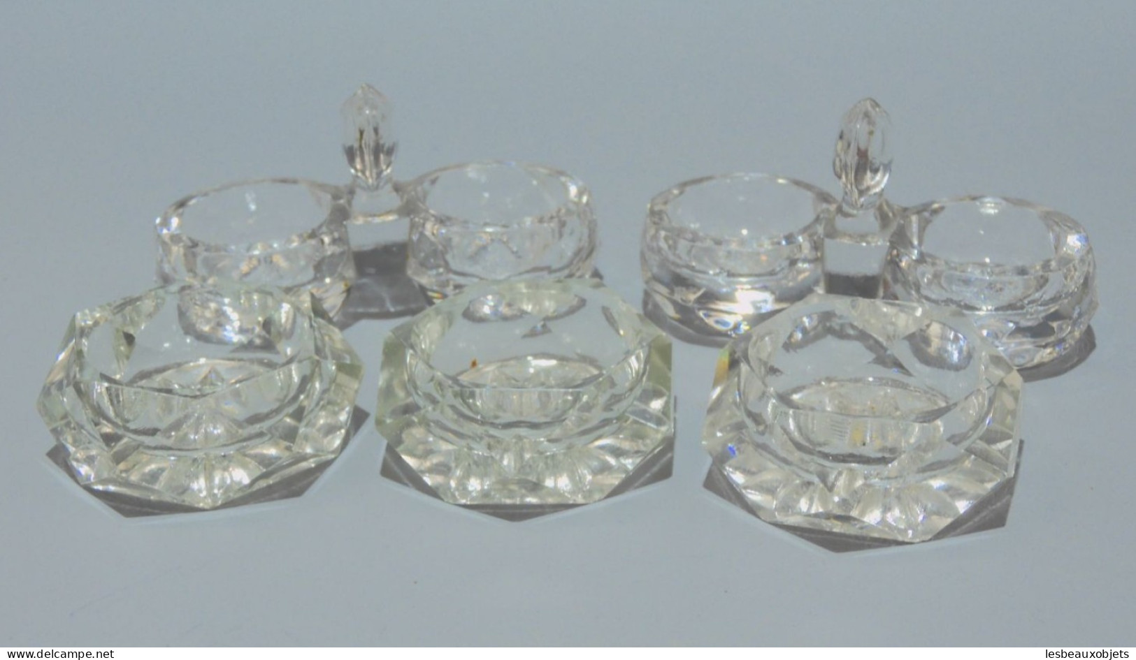 -2 SALIERES & 3 SALERONS CRISTAL BACCARAT? Non Signés Déco Table Collection    E - Glass & Crystal