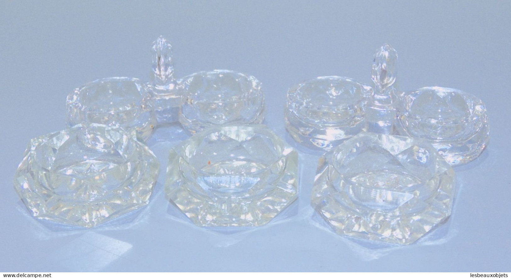 -2 SALIERES & 3 SALERONS CRISTAL BACCARAT? Non Signés Déco Table Collection    E - Glass & Crystal