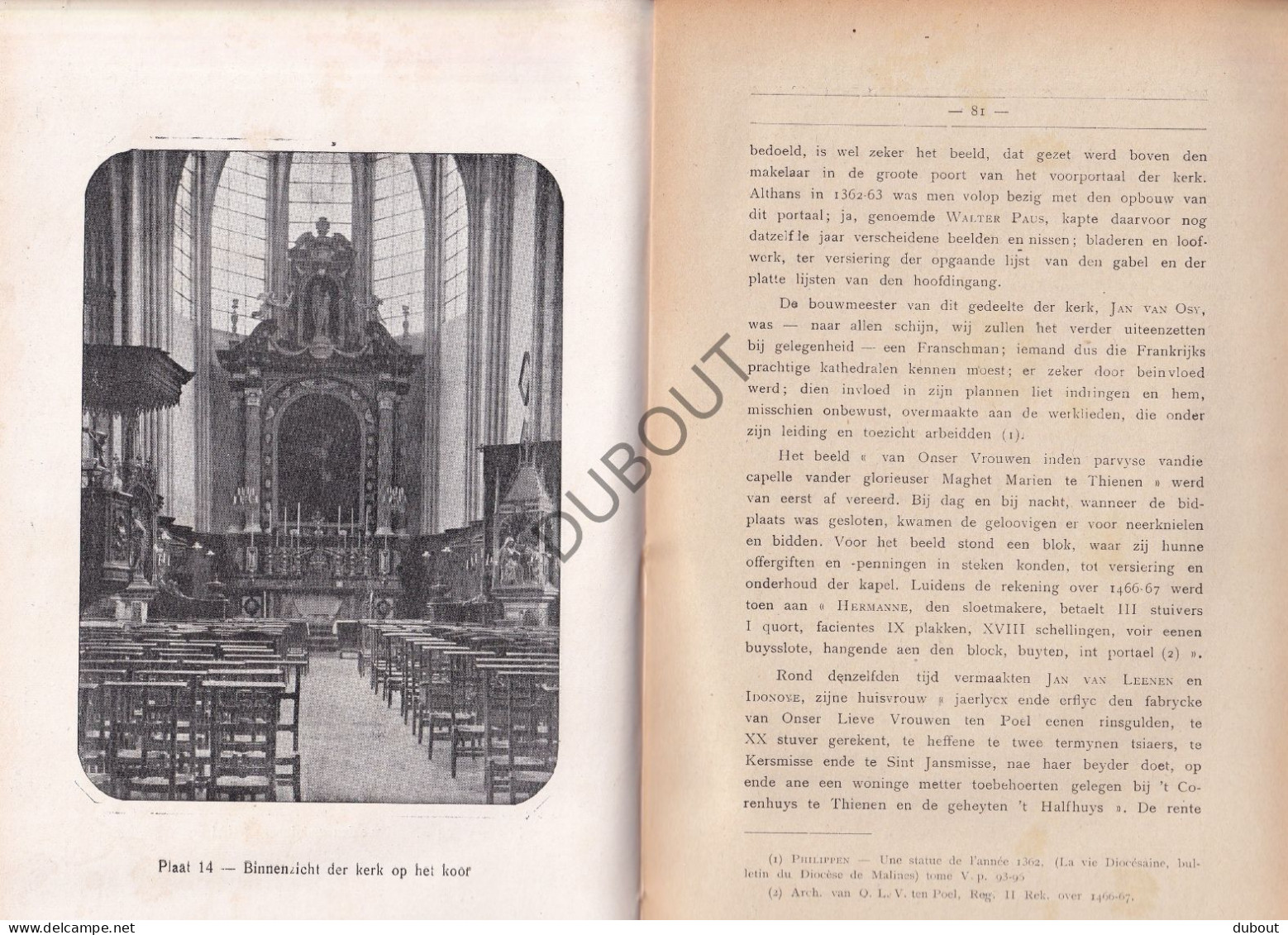 TIENEN Geschiedenis Onze Lieve Vrouw Ten Poel - De Ridder - 1922  (S358) - Anciens