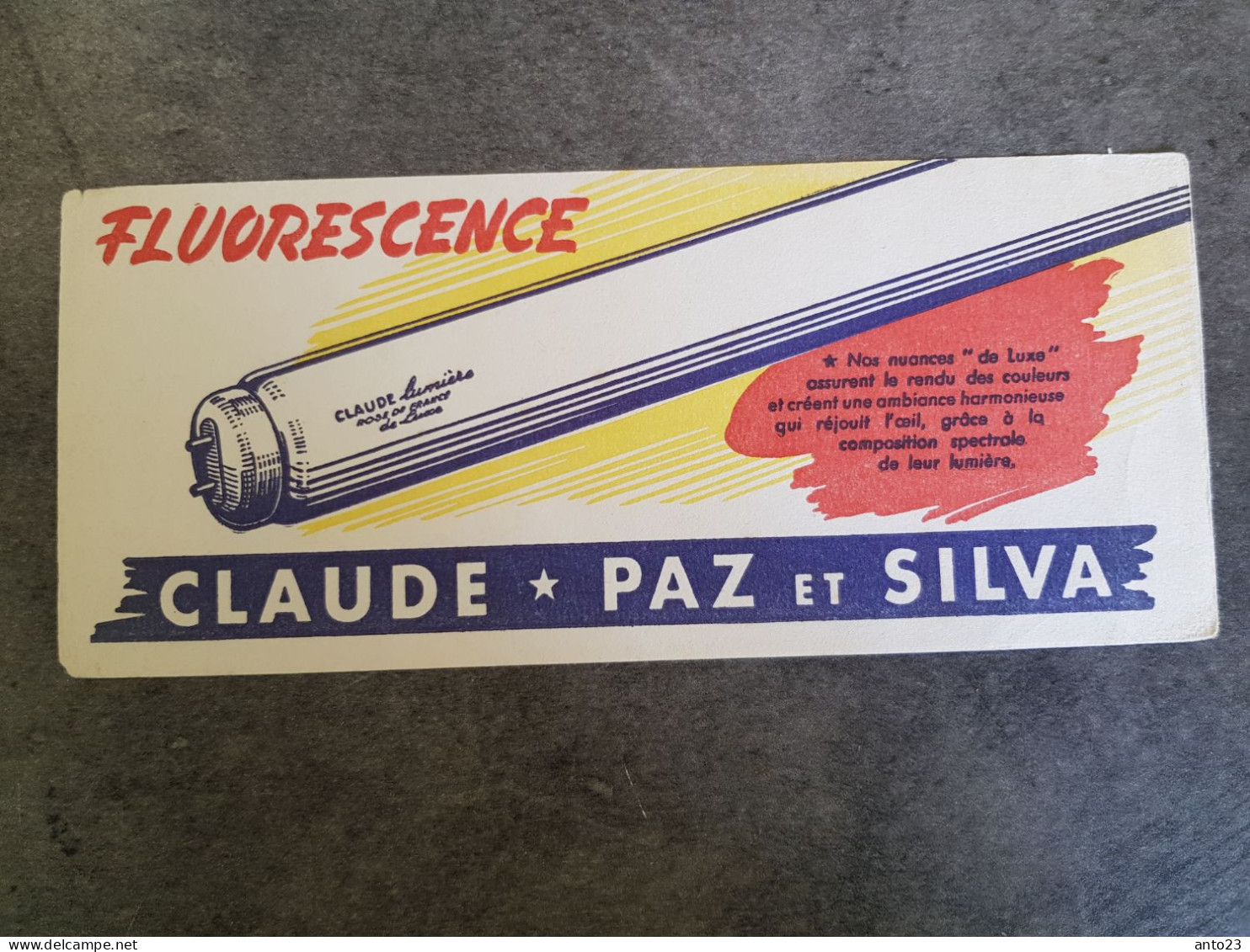 Buvard Fluorescence Claude Paz Et Silvia - Electricity & Gas