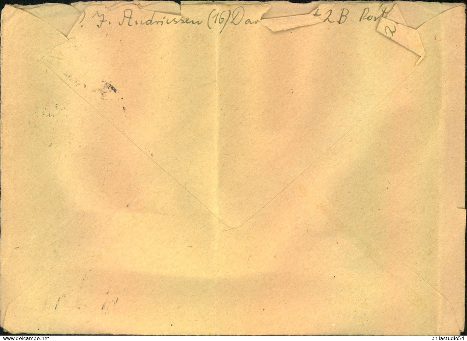 1949, Komplettes Hetchenblatt 4 Pfg. Bauten Mit Reklame Azf Fernbrief - Lettres & Documents