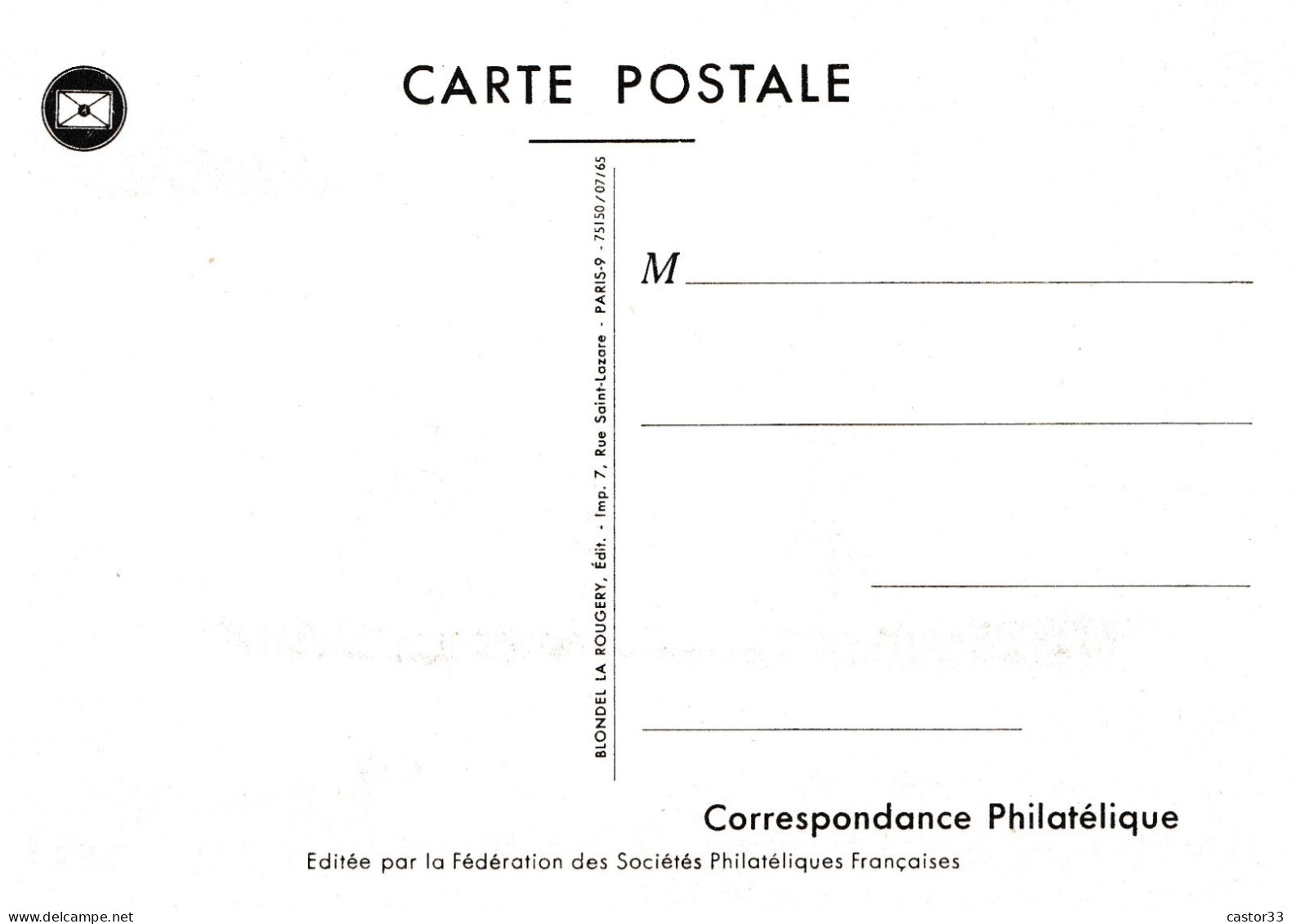 Journée Du Timbre 1965, Lille, Paquebot-Poste "Le Guienne" - Tag Der Briefmarke