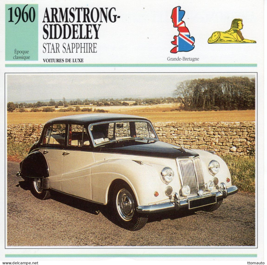 Armstrong-Siddeley Star Sapphire  -  1960  - Voiture De Luxe -  Fiche Technique Automobile (GB) - Autos