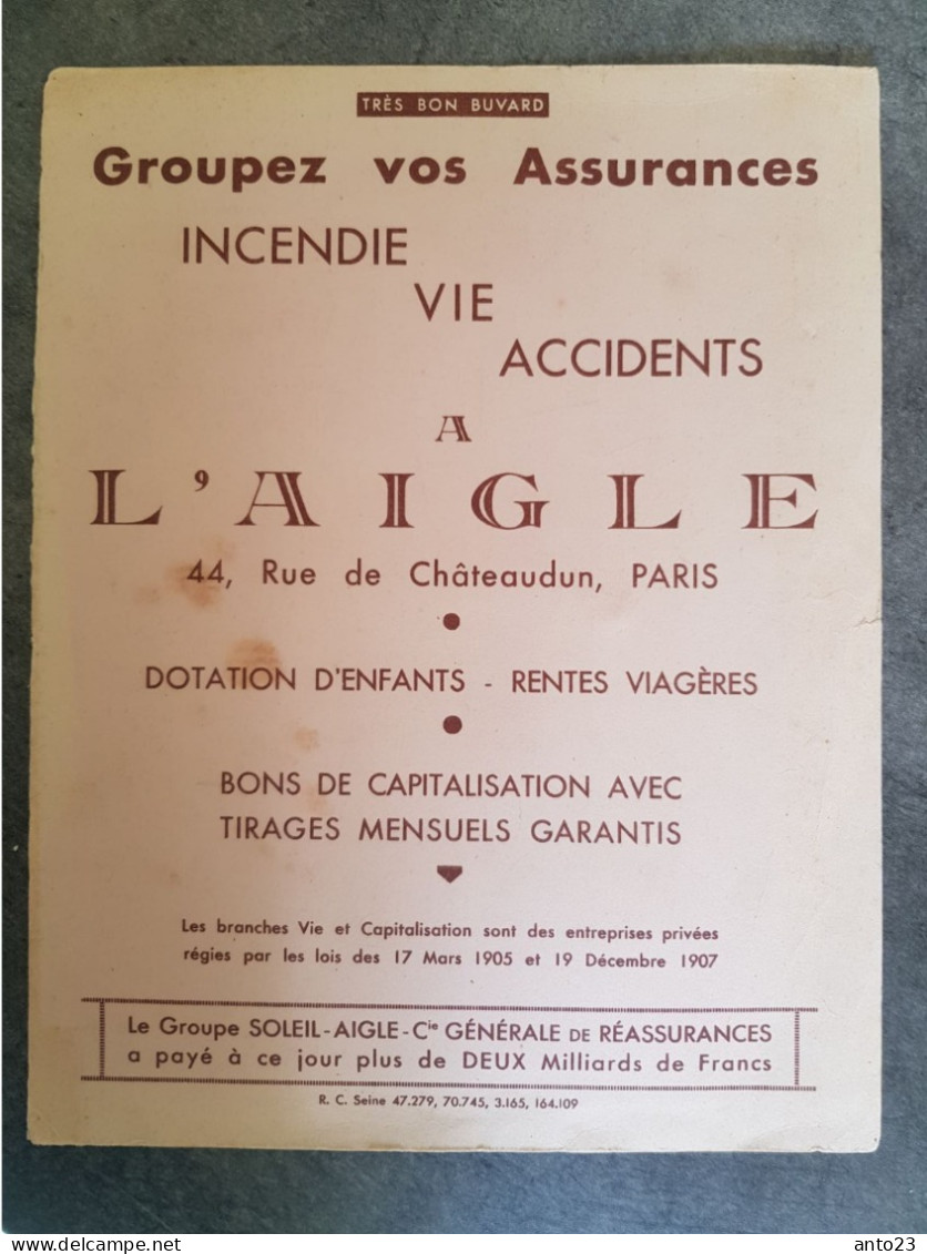 Buvard Assurances " L 'aigle " - Banque & Assurance