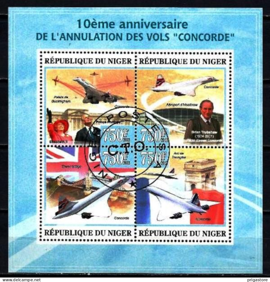 Niger 2013 Avions Concorde (77) Yvert N° 1849 à 1852 Feuillet Oblitéré Used - Niger (1960-...)