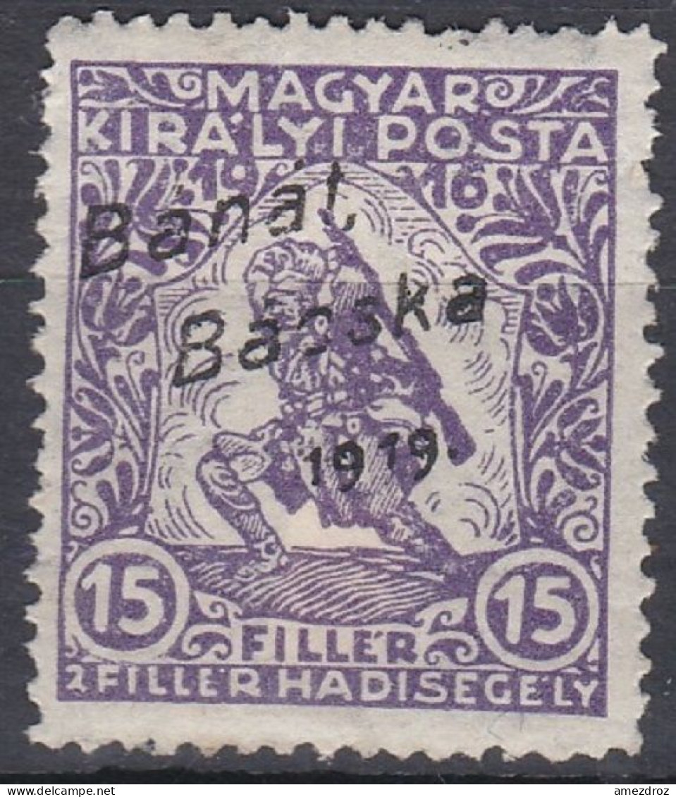 Hongrie Banat Bacska 1919 Mi 4 * Timbre De Bienfaisance   (A10) - Banat-Bacska