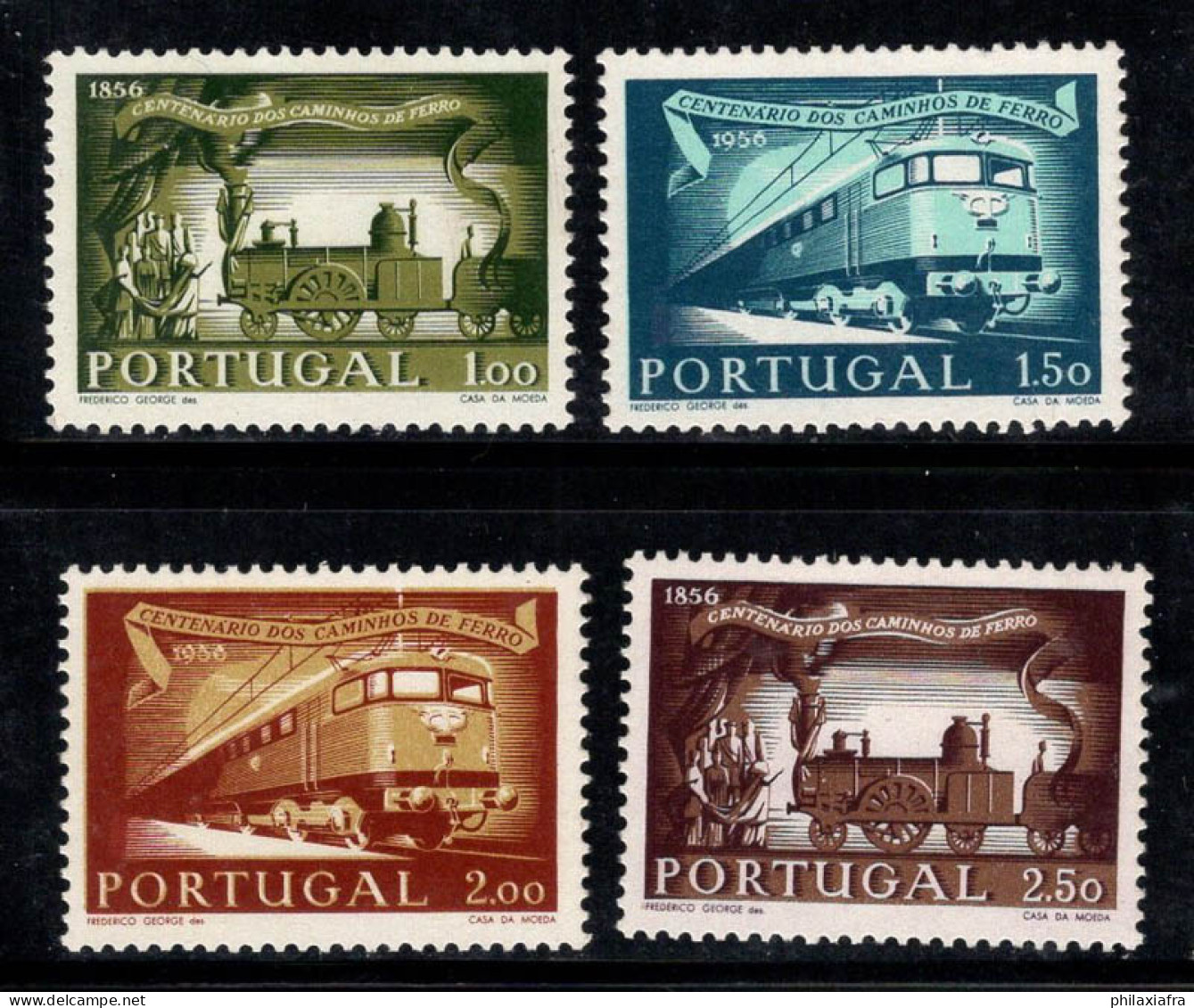 Portugal 1956 Mi. 850-853 Neuf ** 100% Train, Trains - Ungebraucht