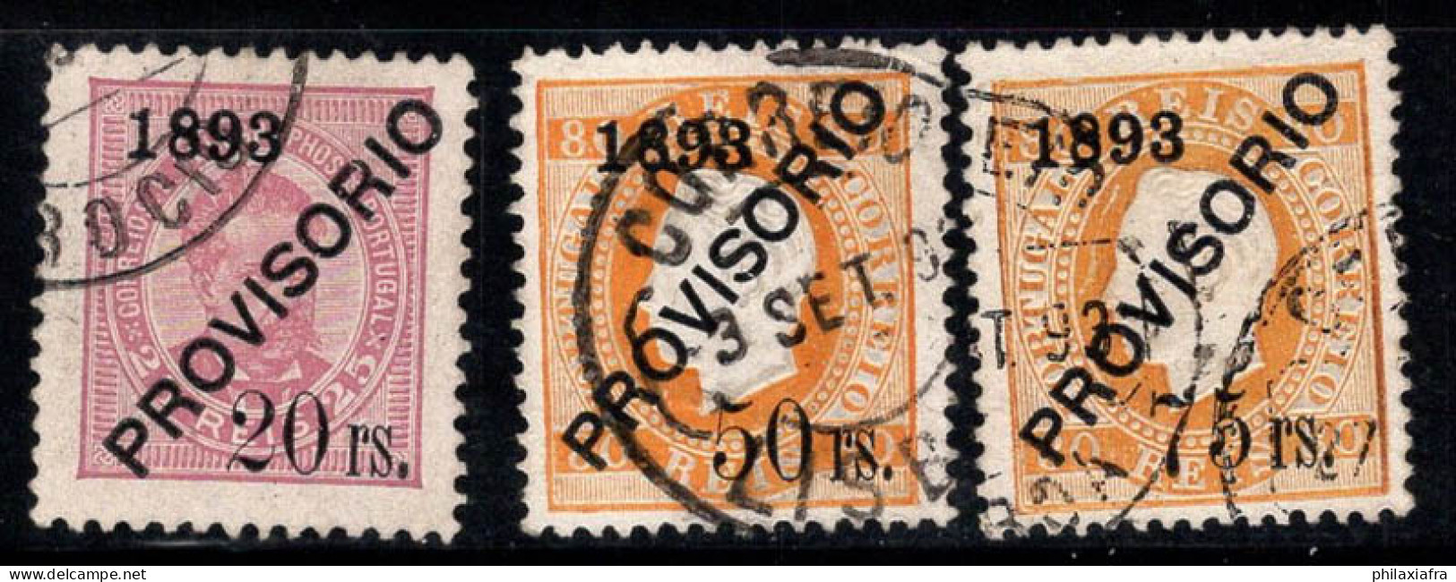 Portugal 1893 Mi. 93-95 Oblitéré 40% Surimprimé Roi Charles, PROVISORIO - Used Stamps