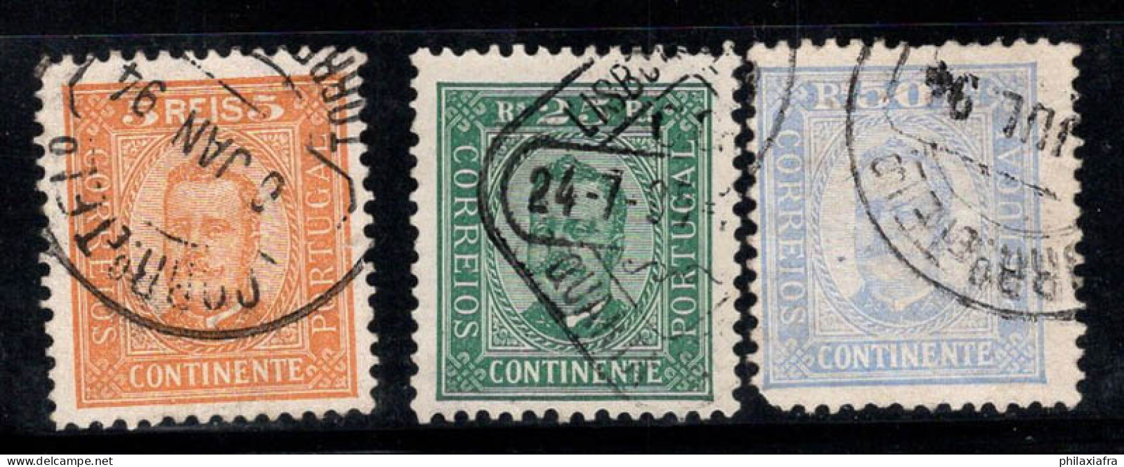 Portugal 1892 Mi. 66, 70, 71 Oblitéré 80% Le Roi Charles - Oblitérés