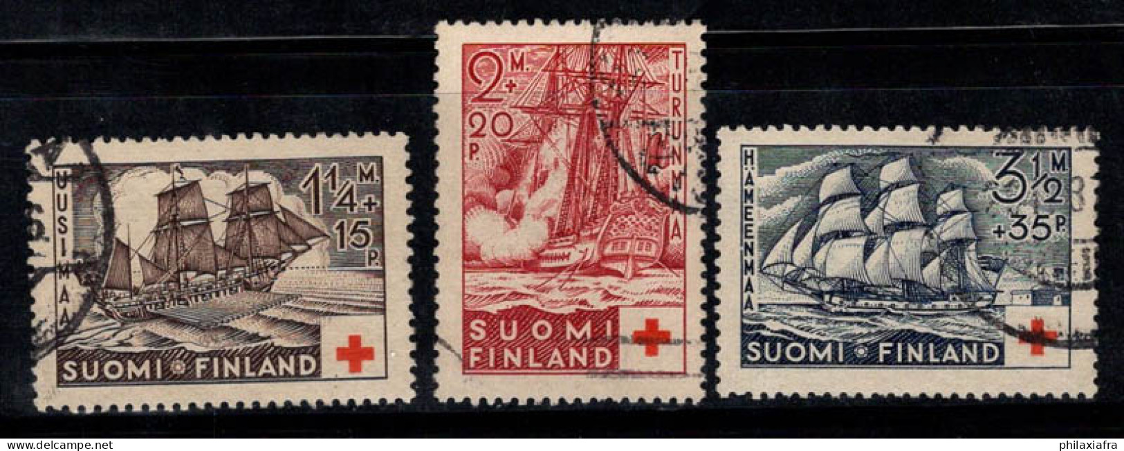 Finlande 1937 Mi. 199-201 Oblitéré 100% Croix-Rouge, Navires - Usados