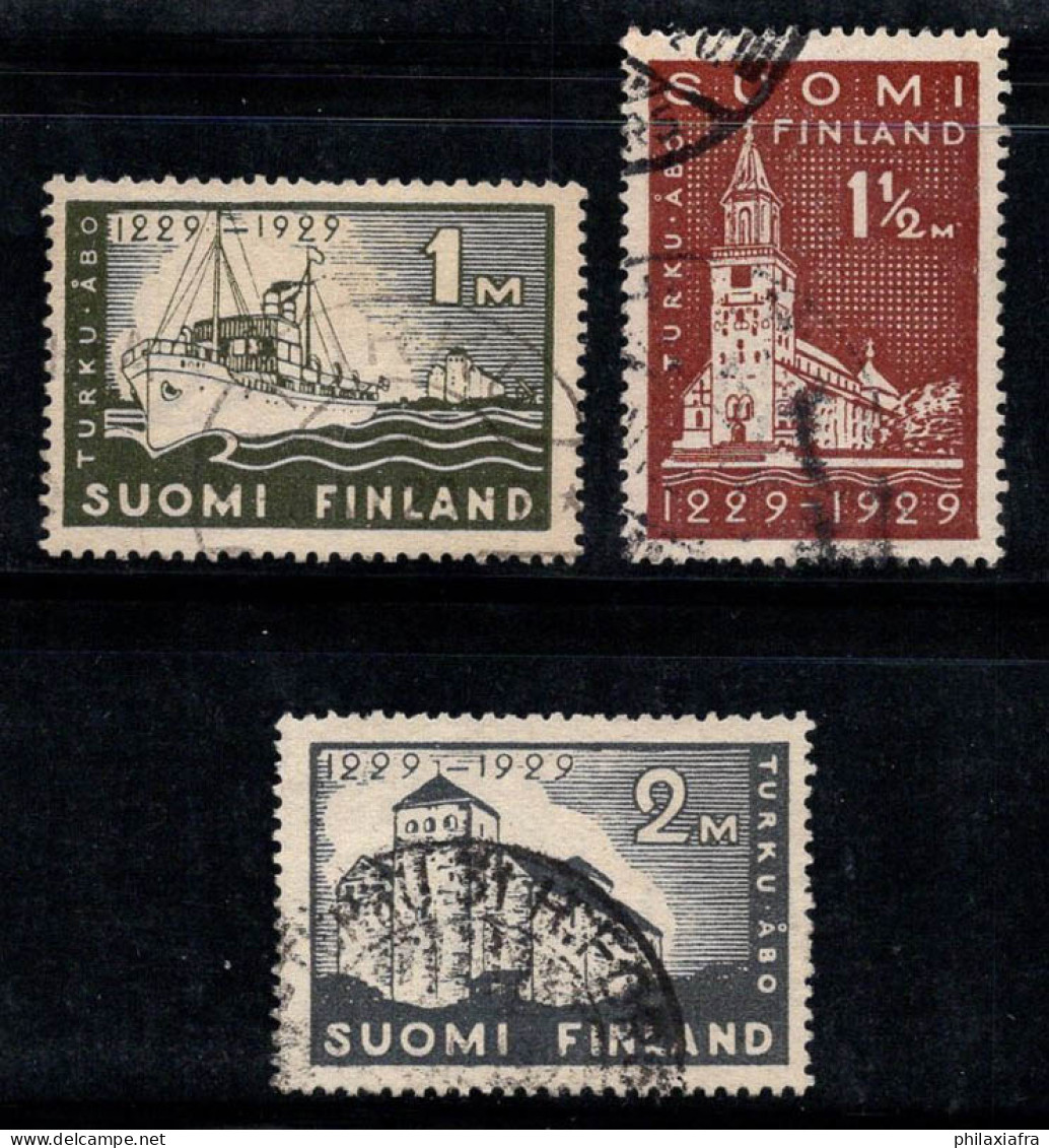 Finlande 1929 Mi. 140-142 Oblitéré 100% Turku Ville, Navire, Monuments - Gebruikt