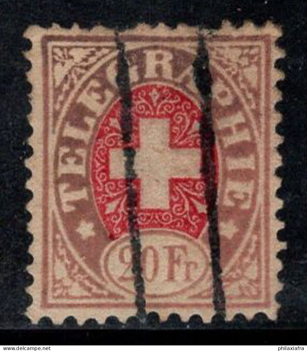 Suisse 1868 Mi. 5 Oblitéré 80% 20 Fr, Télégraphe - Telegrafo