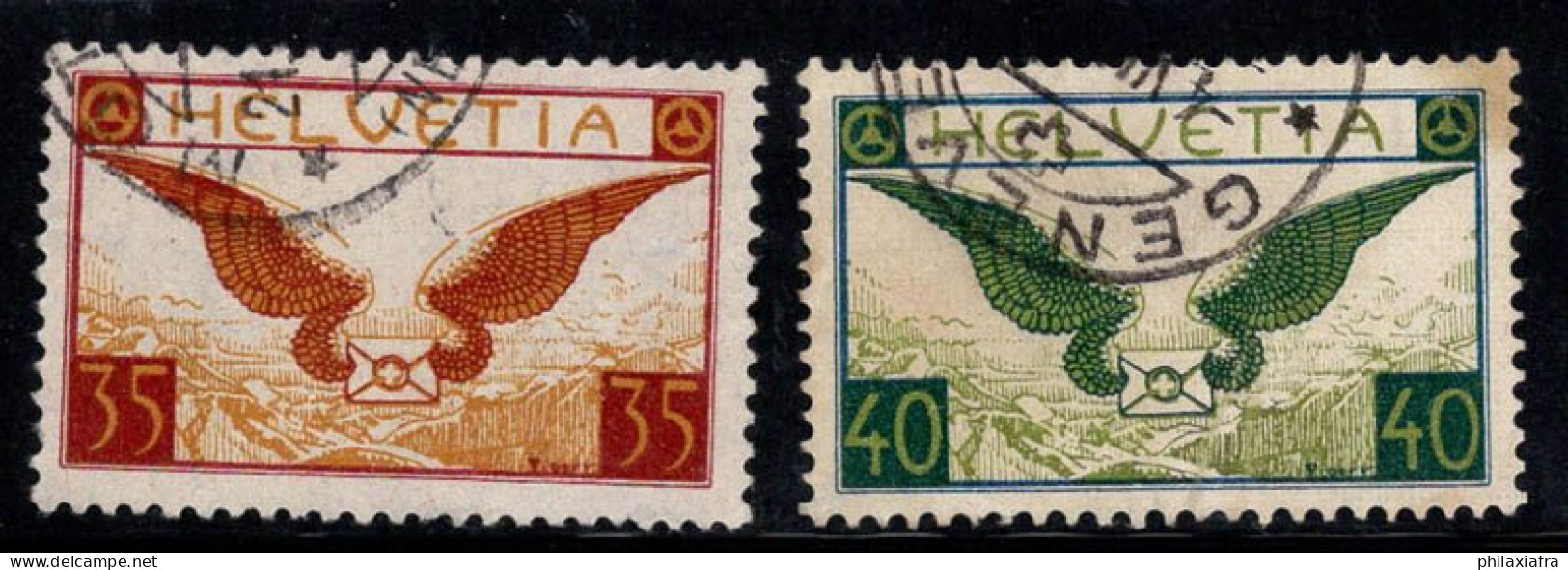 Suisse 1929 Mi. 233-234 Oblitéré 100% Poste Aérienne Les Ailes, Lettre - Used Stamps