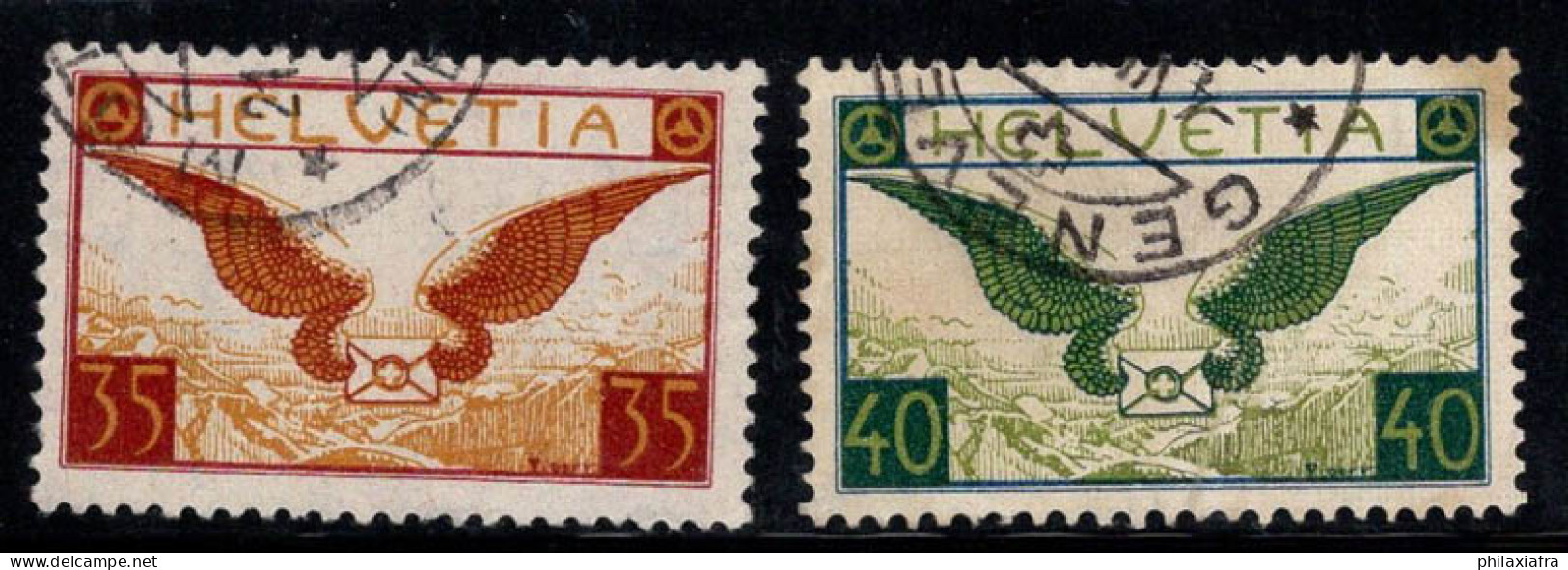 Suisse 1929 Mi. 233-234 Oblitéré 100% Poste Aérienne Les Ailes, Lettre - Oblitérés