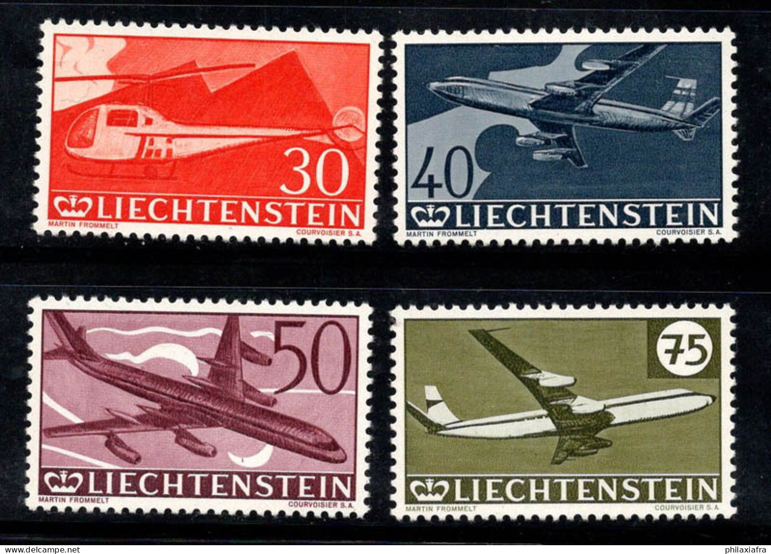 Liechtenstein 1960 Mi. 391-394 Neuf ** 100% Poste Aérienne Aéronef - Luftpost