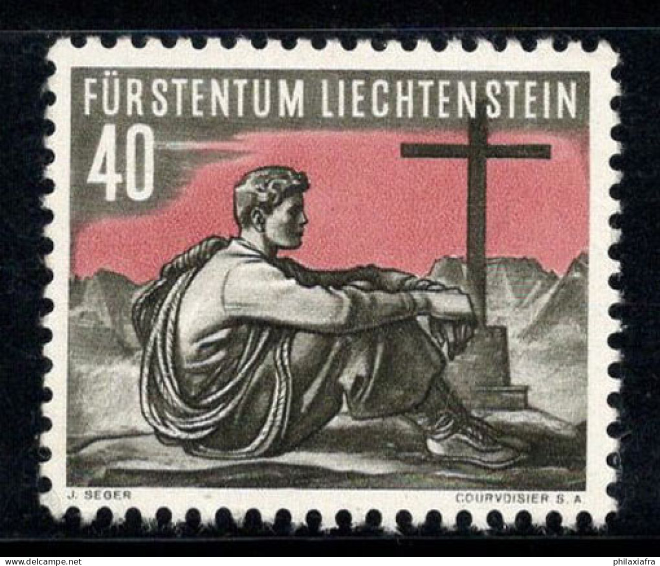 Liechtenstein 1955 Mi. 337 Neuf ** 100% Sport, 40 Rp - Ungebraucht