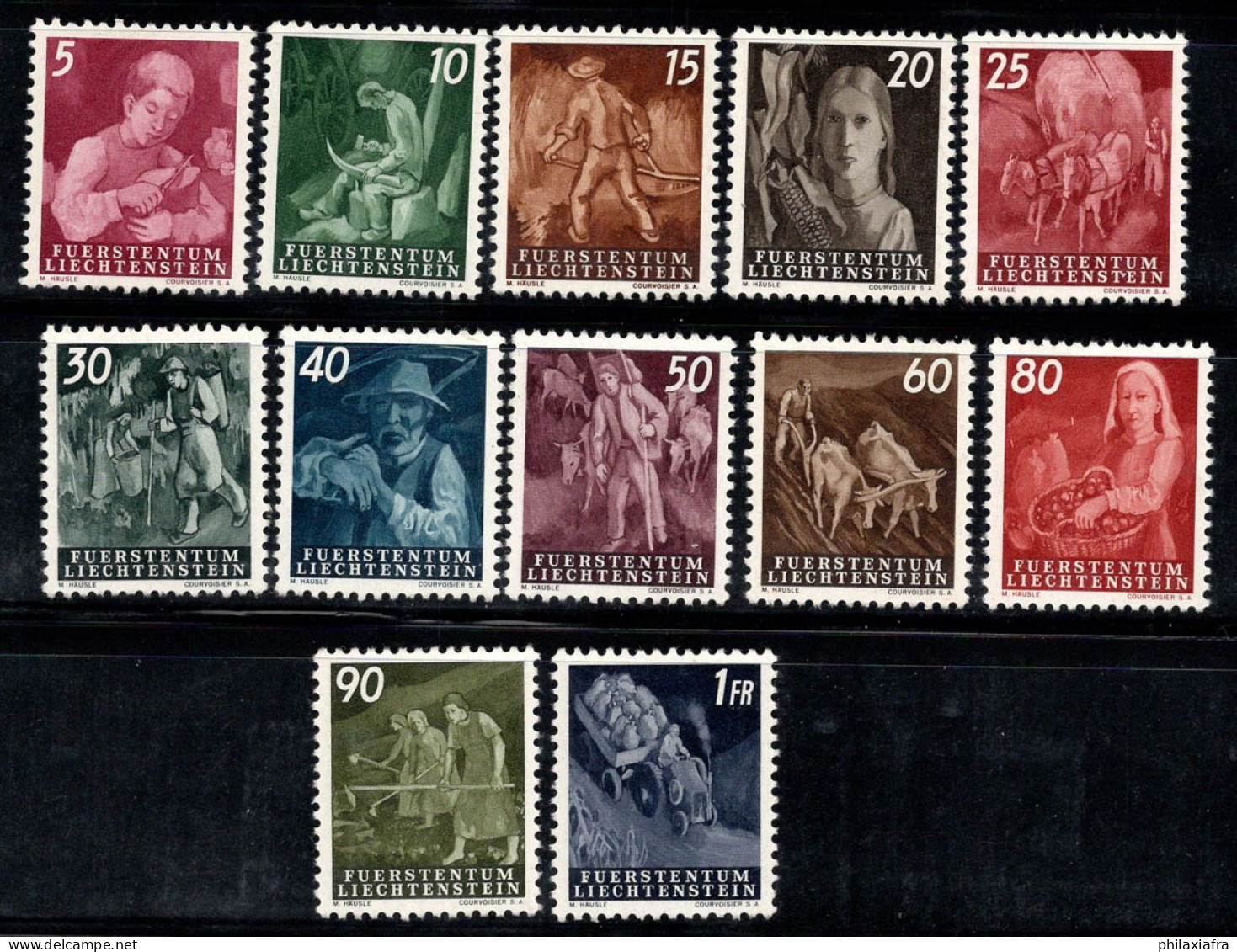 Liechtenstein 1951 Mi. 289-300 Neuf * MH 100% Travail, Artisanat, Culture - Nuovi