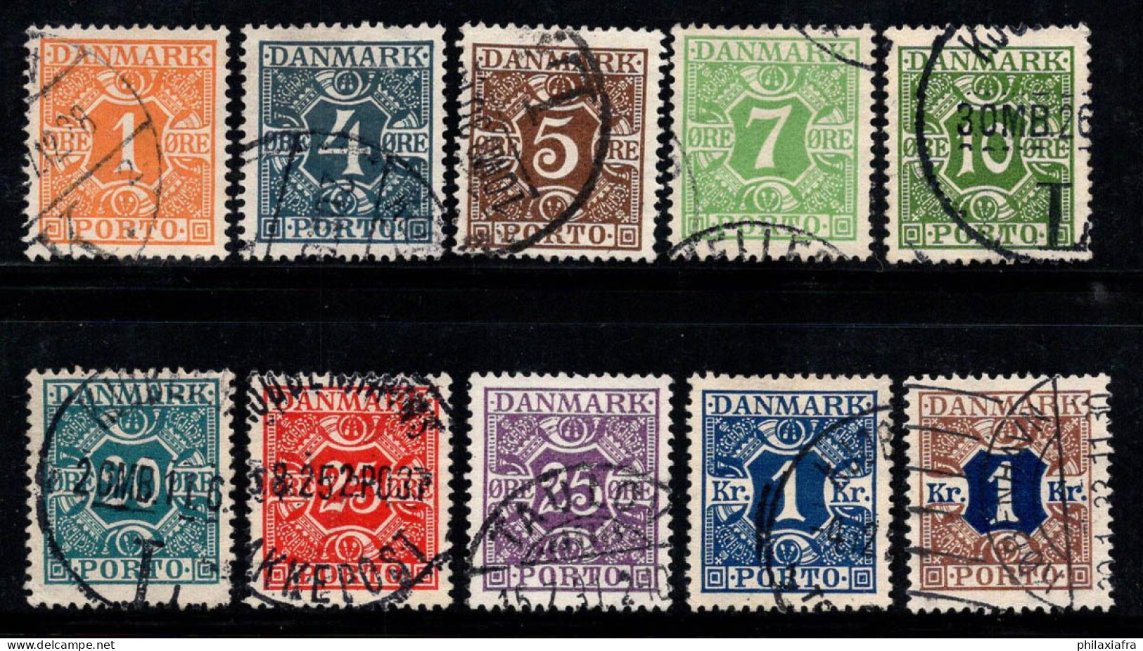 Danemark 1921 Mi. 9-18 Oblitéré 100% Timbre-taxe - Port Dû (Taxe)