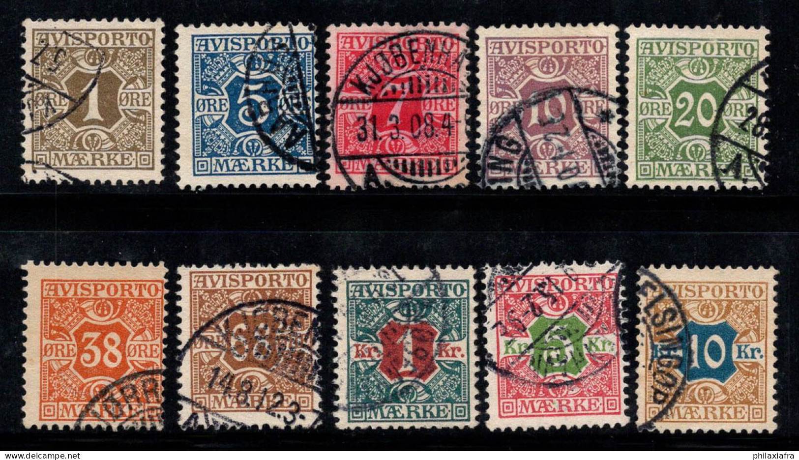 Danemark 1907 Mi. 1X-10X Oblitéré 100% Timbre-taxe - Port Dû (Taxe)