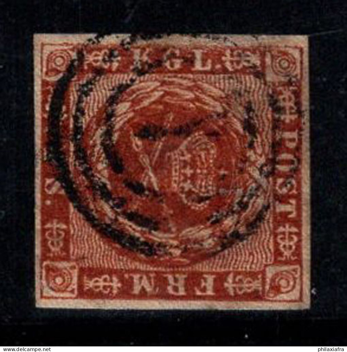 Danemark 1858 Mi. 7a Oblitéré 100% 4 S, Armoiries - Used Stamps