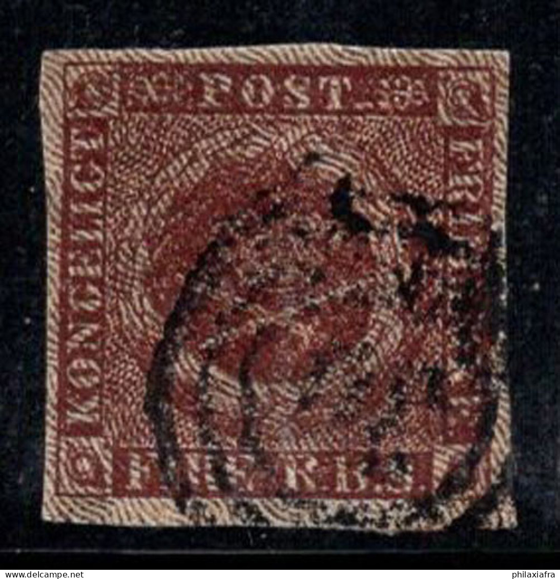 Danemark 1851 Mi. 1 Oblitéré 100% 4 S, Armoiries - Gebraucht