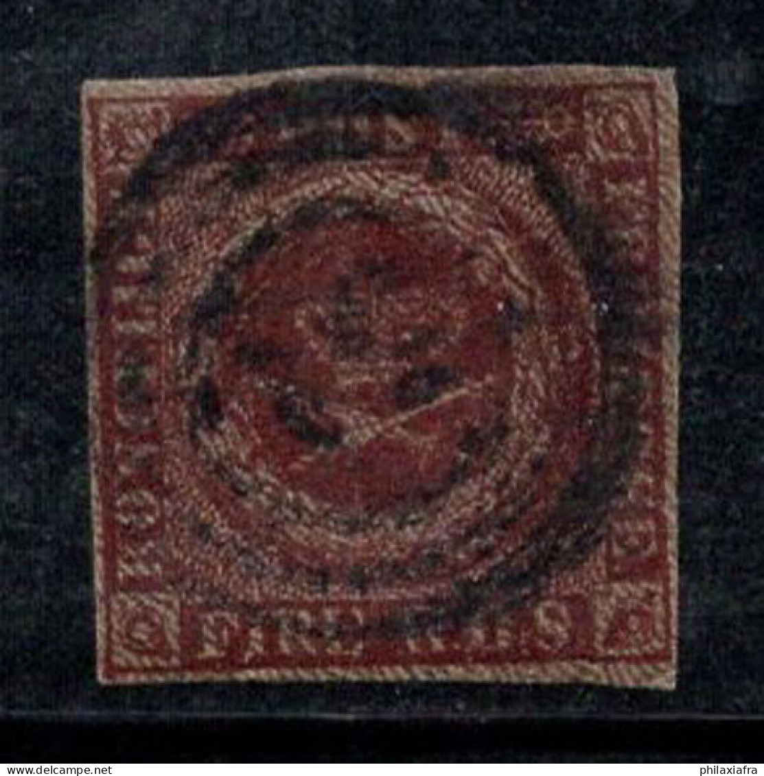 Danemark 1851 Mi. 1 Oblitéré 100% 4 S, Armoiries - Gebruikt