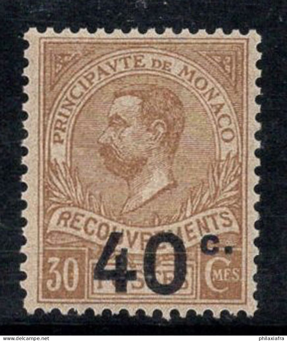 Monaco 1919 Yv. 12 Neuf ** 100% Timbre-taxe 40 C, Prince Albert - Postage Due