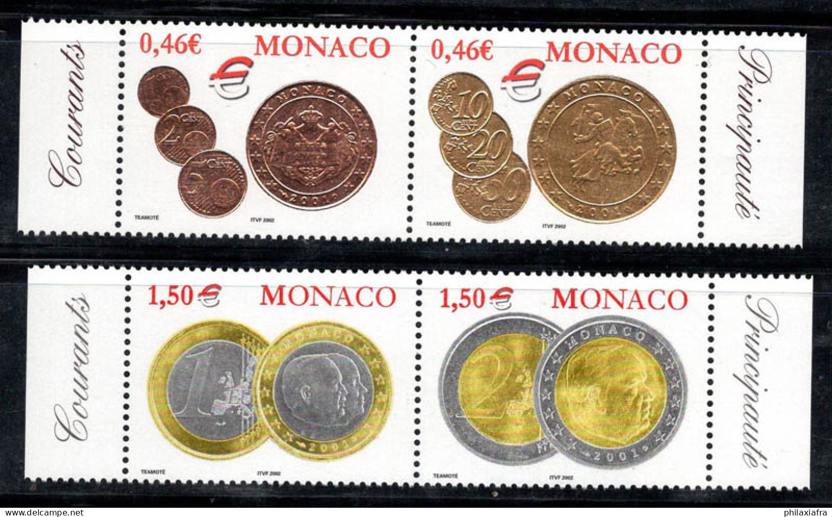 Monaco 2002 Mi. 2609-2612 Neuf ** 100% Pièces De Monnaie, Euros - Sonstige & Ohne Zuordnung