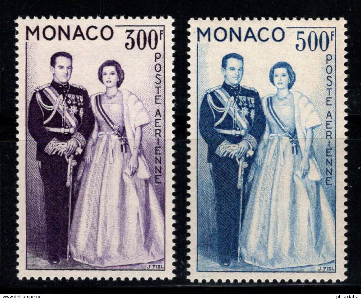 Monaco 1959 Mi. 603-604 Neuf ** 100% Poste Aérienne Royal Couple - Poste Aérienne