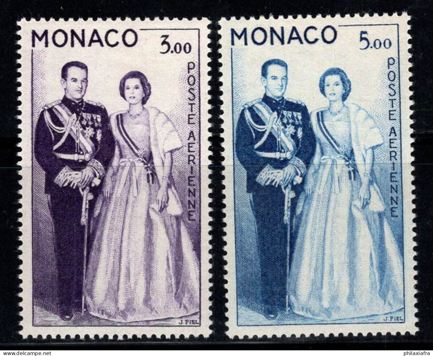 Monaco 1960 Mi. 655-656 Neuf ** 100% Poste Aérienne Royal Couple - Poste Aérienne