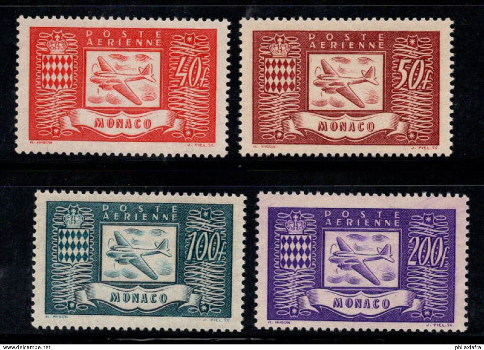 Monaco 1946 Mi. 317-320 Neuf ** 80% Poste Aérienne Aéronef - Poste Aérienne