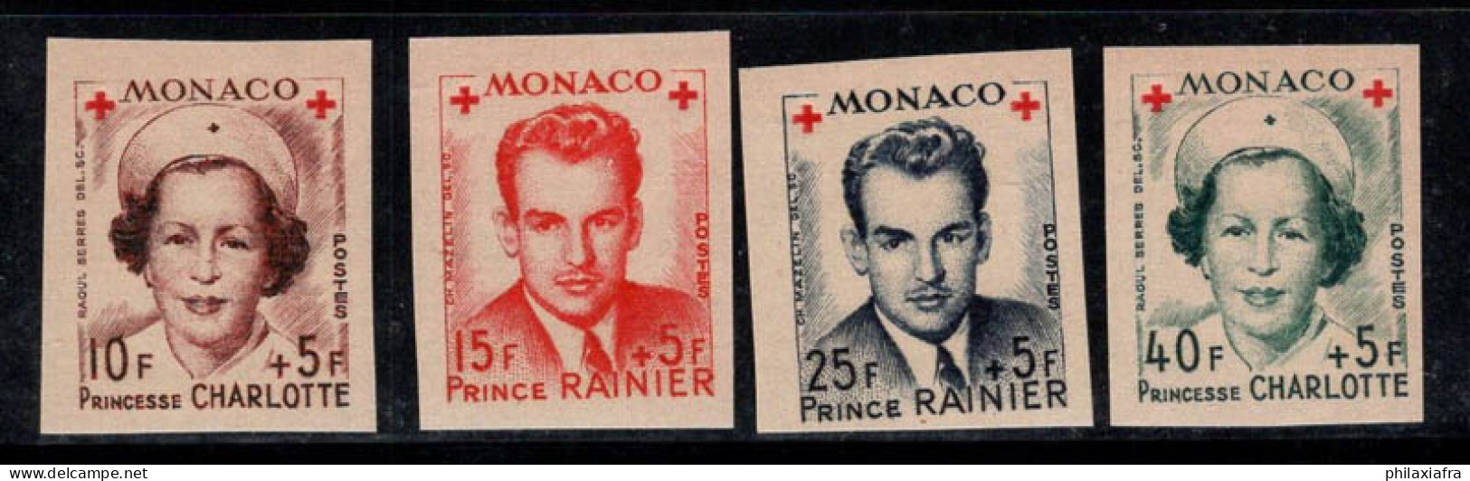 Monaco 1949 Mi. 397B-400B Neuf ** 100% Non Dentelé Croix-Rouge - Otros & Sin Clasificación