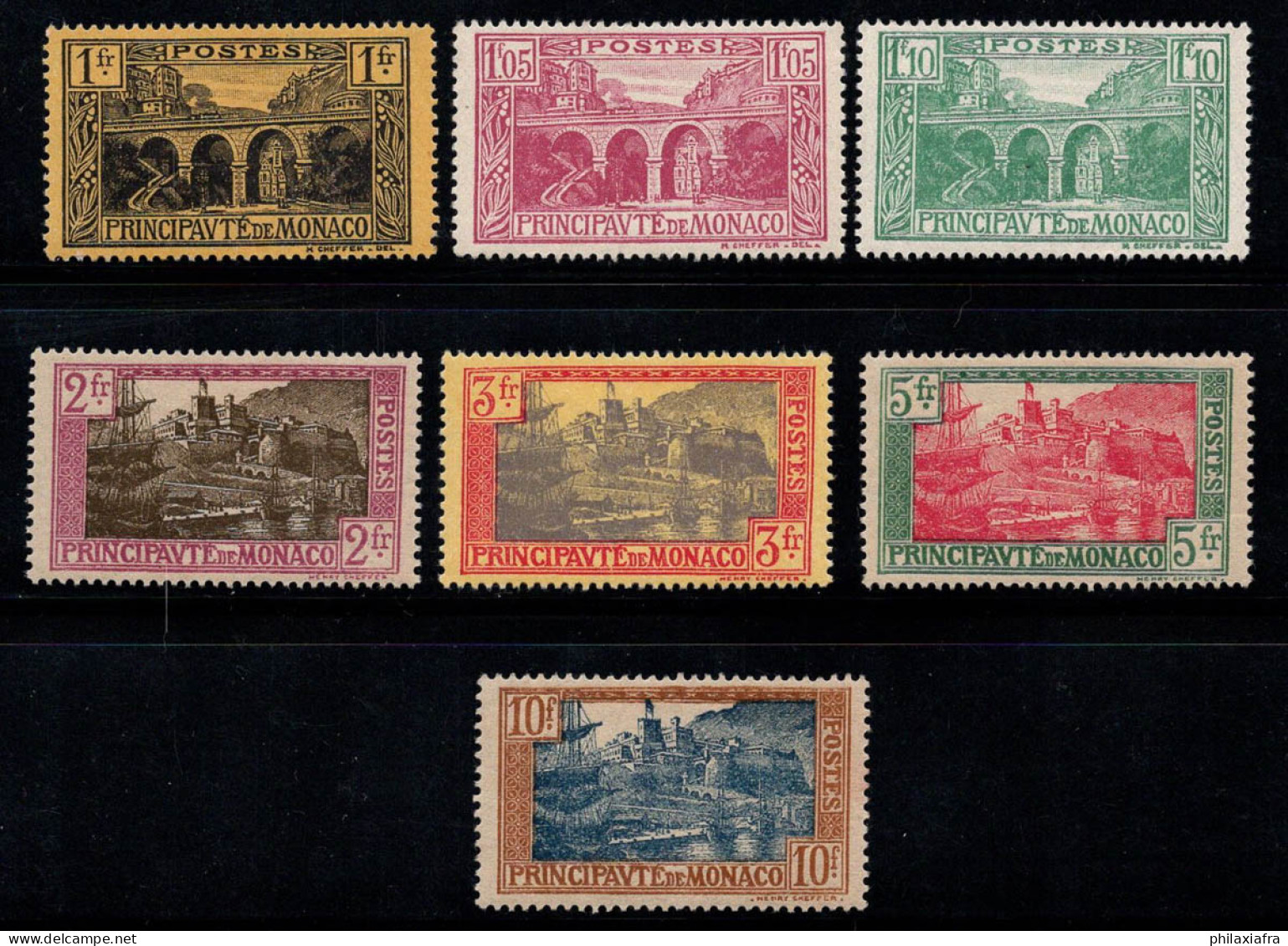 Monaco 1925 Mi. 97-103 Neuf ** 100% Neuf * 5 Fr, Paysages - Other & Unclassified