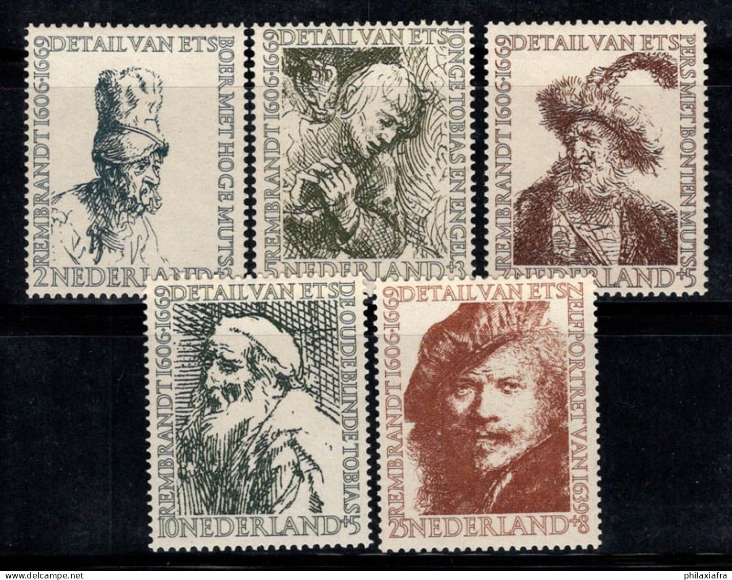 Pays-Bas 1956 Mi. 672-676 Neuf ** 100% Rembrant, Art, Culture - Ongebruikt