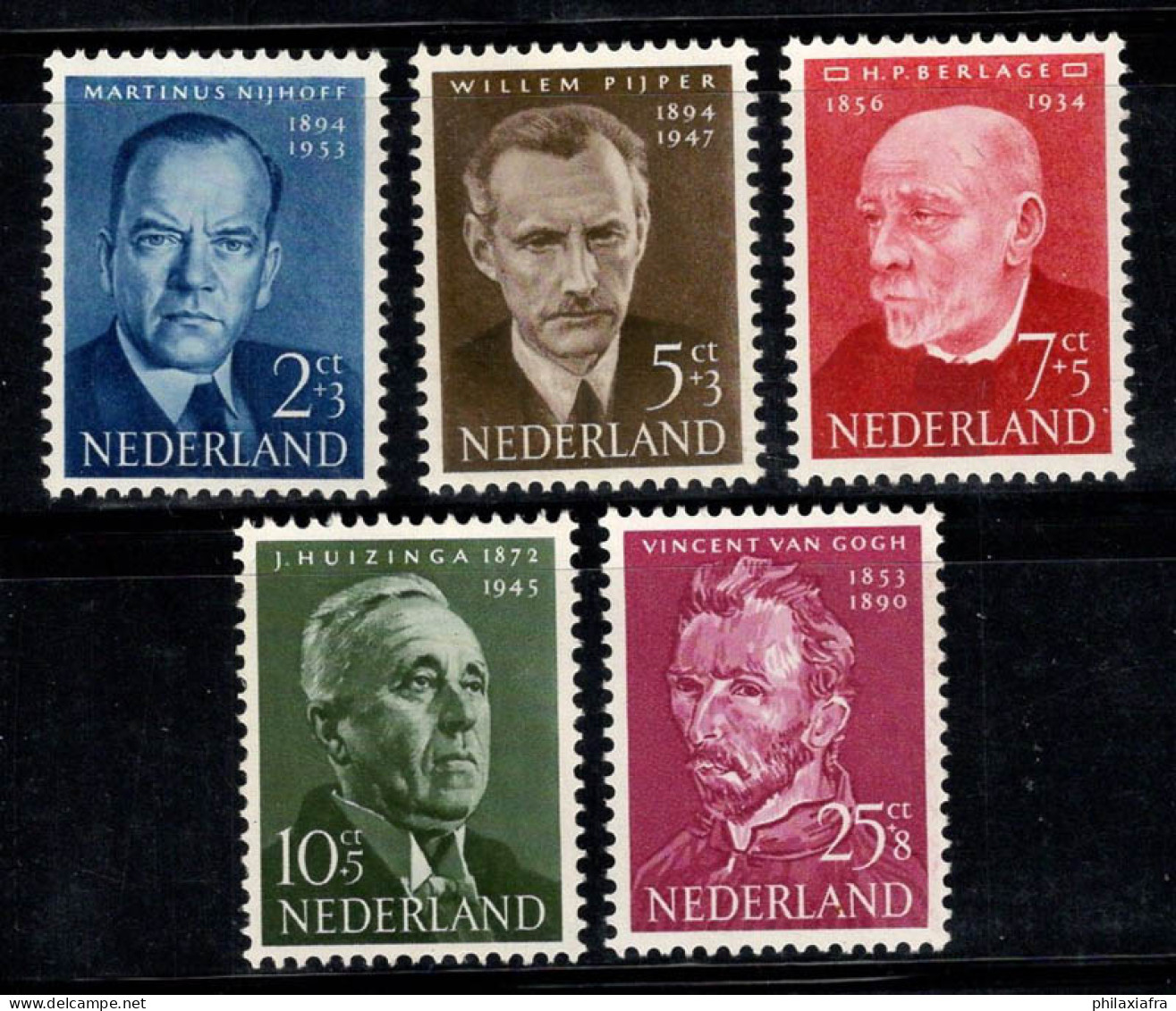 Pays-Bas 1954 Mi. 636-640 Neuf ** 100% Célébrités, Culture - Ongebruikt