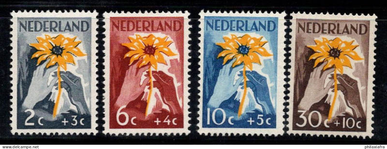 Pays-Bas 1949 Mi. 521-524 Neuf ** 100% Fleurs, Tournesol - Ongebruikt